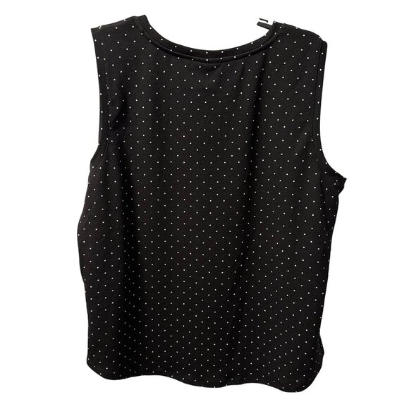 Groft & Barrow Blouse Sz XXL Black Sleeveless Top With White Dots top - Picture 12 of 12